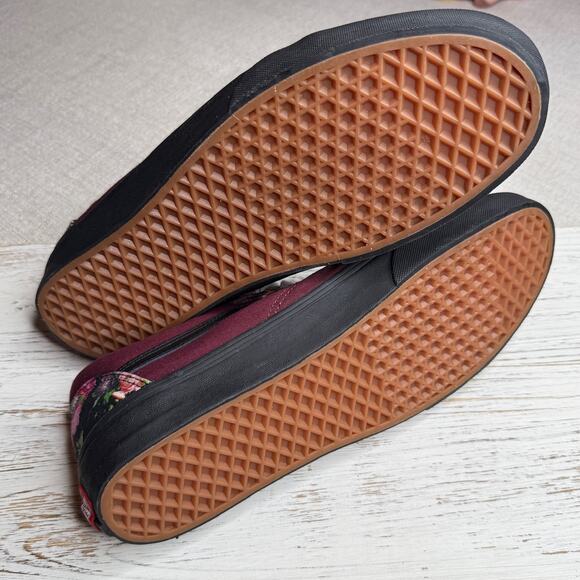 Vans Old Skool Custom Maroon and Floral Mens 13 - Picture 4 of 5